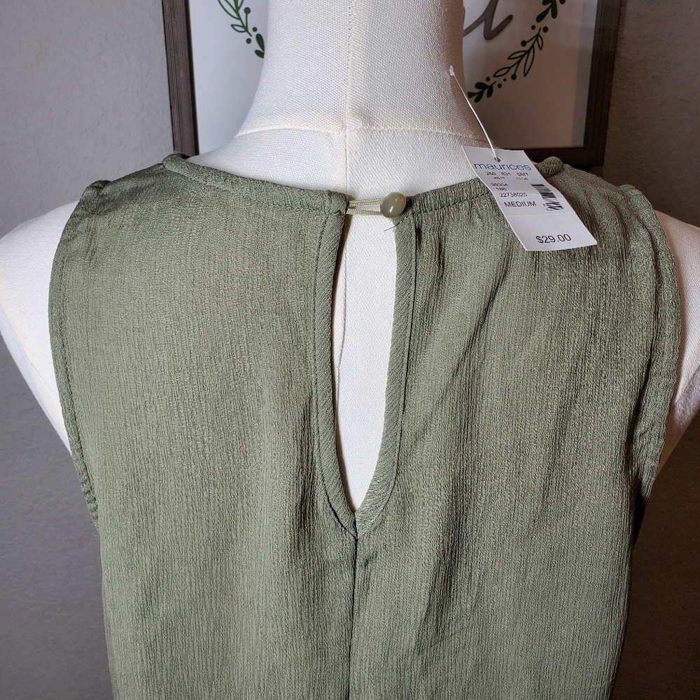 NWT Maurices Lace Trim Sleeveless Blouse Tank Top Women's Size Medium - Picture 15 of 16